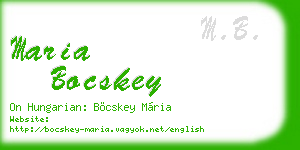 maria bocskey business card